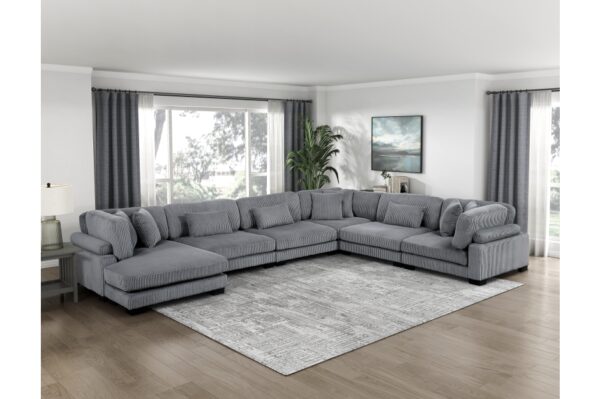 8555GY Seating-Traverse Collection 6-Piece Modular Sectional wi...