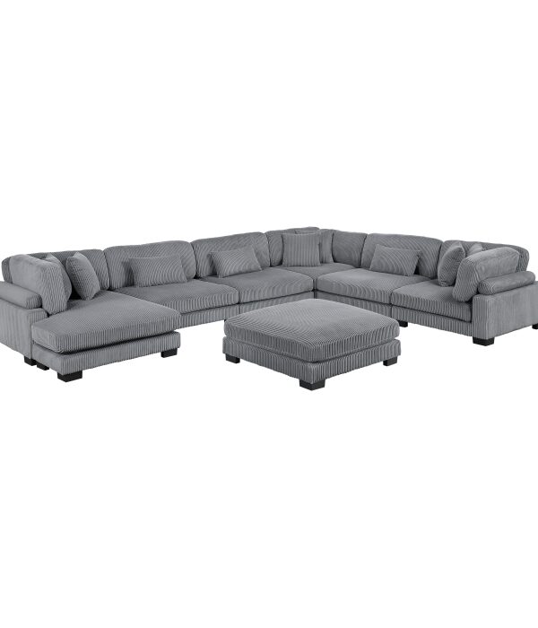 8555GY*2CR3ACVCOT 7-Piece Modular Sectional wi...