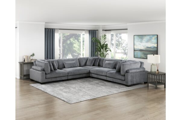 8555GY Seating-Traverse Collection 6-Piece Modular Sectional wi...