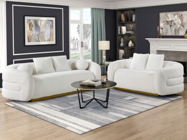 8568WH Seating-Novella Collection 2pc Set: Love, Chair