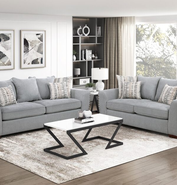 8579GY Seating-Silverthorne Collection 2pc Set: Sofa, Love