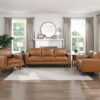 9203BRW Seating-Malcolm Collection 2pc Set: Sofa, Love