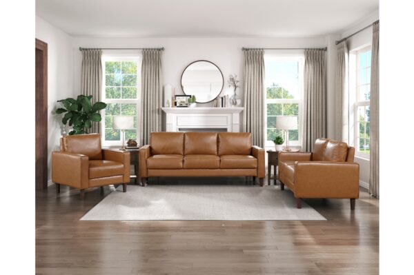 9203BRW Seating-Malcolm Collection 2pc Set: Sofa, Love