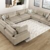 9555BRW Seating-Tinley Collection 6-Piece Modular Sectional wi...