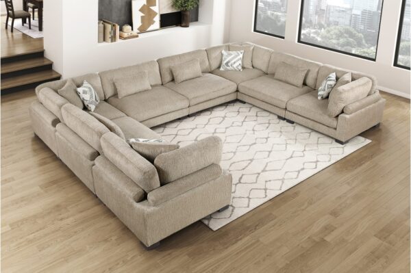 9555BRW Seating-Tinley Collection 6-Piece Modular Sectional wi...