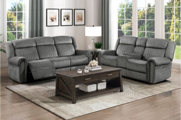 9204CC-PW Seating-Brennen Collection 2pc Set: Sofa, Love (Power)