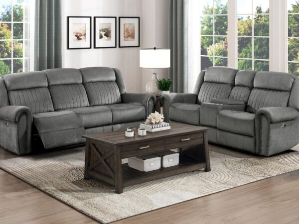 9204CC-PW Seating-Brennen Collection 2pc Set: Sofa, Love (Power)
