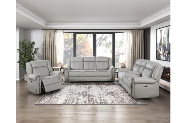 9204MT-PW Seating-Brennen Collection 2pc Set: Sofa, Love (Power)