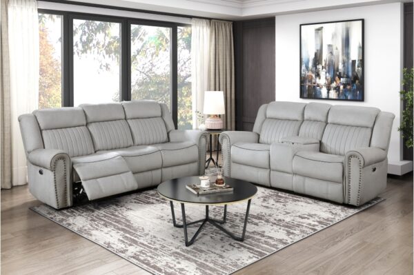 9204MT-PW Seating-Brennen Collection 2pc Set: Sofa, Love (Power)