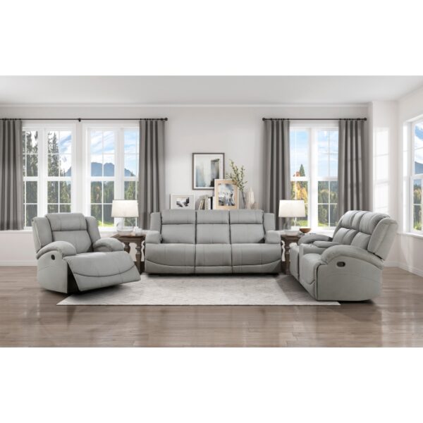9207GRY-3 Double Reclining Sofa