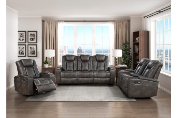 9211BRG Seating-Tabor Collection 2pc Set: Sofa, Love (Power)