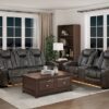 9211BRG Seating-Tabor Collection 2pc Set: Sofa, Love (Power)
