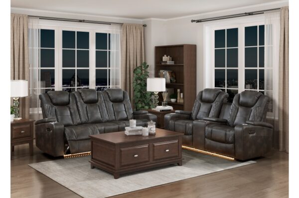 9211BRG Seating-Tabor Collection 2pc Set: Sofa, Love (Power)