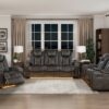 9211BRG Seating-Tabor Collection 2pc Set: Sofa, Love (Power)
