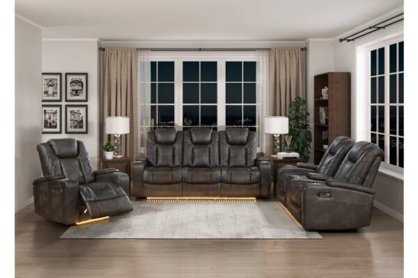 9211BRG Seating-Tabor Collection 2pc Set: Sofa, Love (Power)