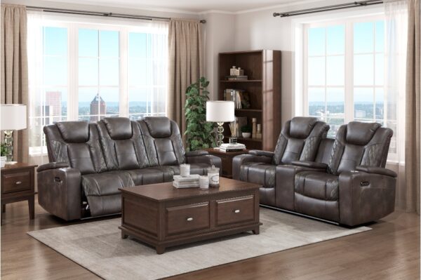 9211BRG Seating-Tabor Collection 2pc Set: Sofa, Love (Power)