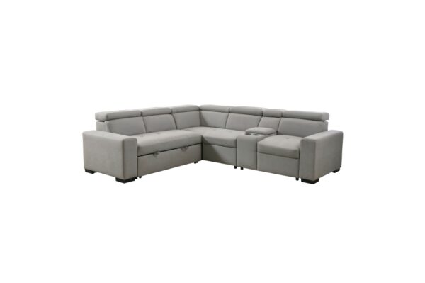 9219GY Seating-Farrah Collection 3-Piece Sectional with Adjus...
