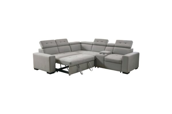 9219GY Seating-Farrah Collection 3-Piece Sectional with Adjus...