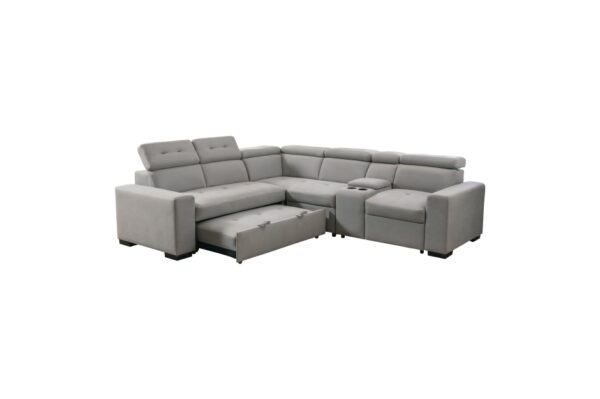 9219GY Seating-Farrah Collection 3-Piece Sectional with Adjus...