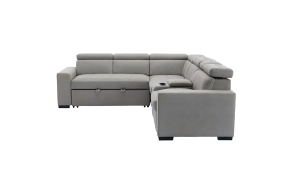 9219GY Seating-Farrah Collection 3-Piece Sectional with Adjus...