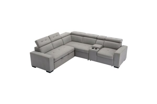 9219GY Seating-Farrah Collection 3-Piece Sectional with Adjus...