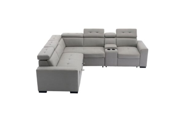 9219GY Seating-Farrah Collection 3-Piece Sectional with Adjus...