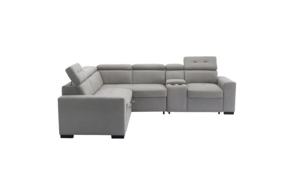 9219GY Seating-Farrah Collection 3-Piece Sectional with Adjus...