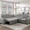 9219GY Seating-Farrah Collection 3-Piece Sectional with Adjus...