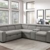 9219GY Seating-Farrah Collection 3-Piece Sectional with Adjus...