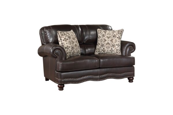 9268BRW Seating-Milford Collection 2pc Set: Sofa, Love