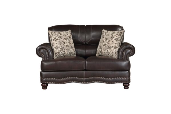 9268BRW Seating-Milford Collection 2pc Set: Sofa, Love