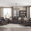 9268BRW Seating-Milford Collection 2pc Set: Sofa, Love
