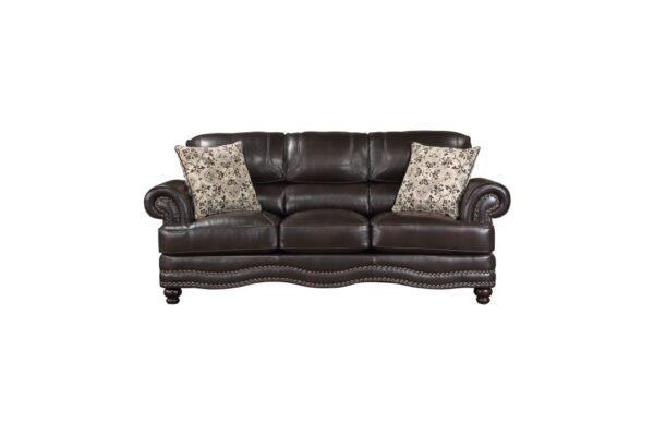 9268BRW Seating-Milford Collection 2pc Set: Sofa, Love