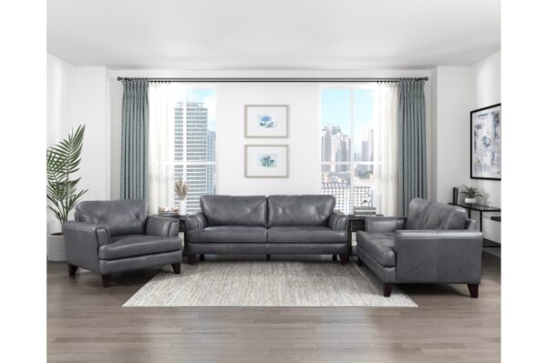 9279BGY Seating-Thierry Collection 2pc Set: Sofa, Love