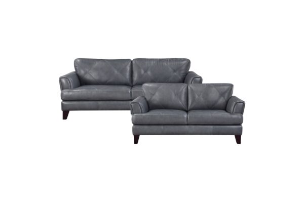 9279BGY Seating-Thierry Collection 2pc Set: Sofa, Love