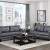 9279BGY Seating-Thierry Collection 2pc Set: Sofa, Love