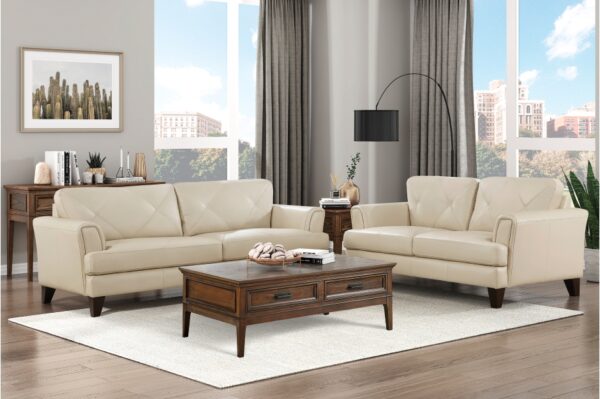 9279CRM Seating-Thierry Collection 2pc Set: Sofa, Love