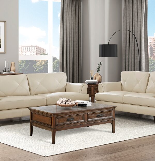 9279CRM Seating-Thierry Collection 2pc Set: Sofa, Love
