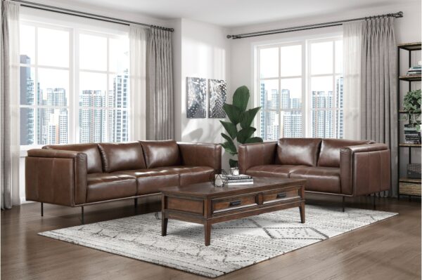 9280BR Seating-Soren Collection 2pc Set: Sofa, Love