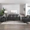 9294GRY Seating-Aldrich Collection 2pc Set: Sofa, Love
