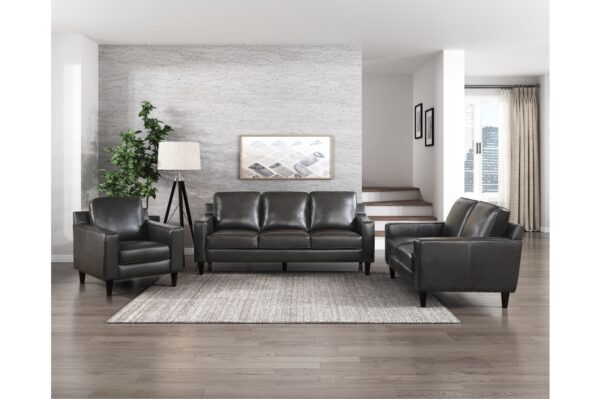9294GRY Seating-Aldrich Collection 2pc Set: Sofa, Love