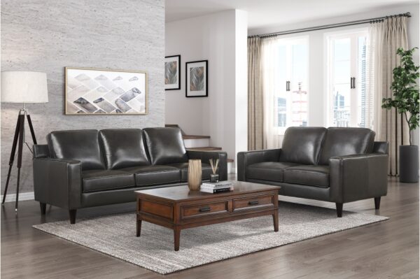 9294GRY Seating-Aldrich Collection 2pc Set: Sofa, Love