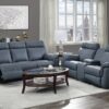 9301BUE Seating-Clifton Collection 2pc Set: Sofa, Love