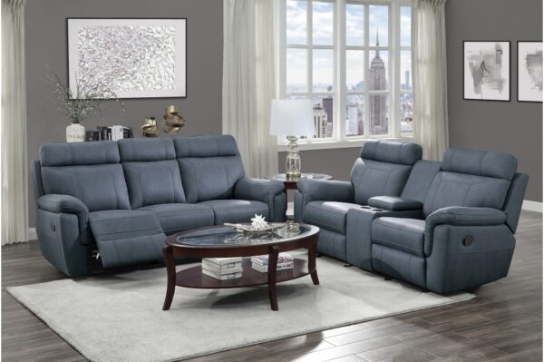 9301BUE Seating-Clifton Collection 2pc Set: Sofa, Love