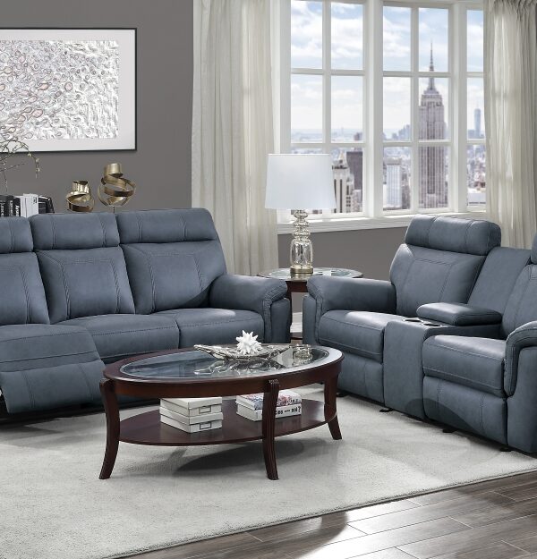 9301BUE Seating-Clifton Collection 2pc Set: Sofa, Love