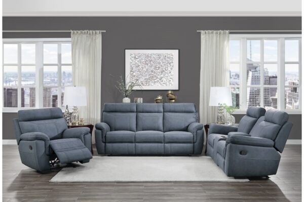 9301BUE Seating-Clifton Collection 2pc Set: Sofa, Love