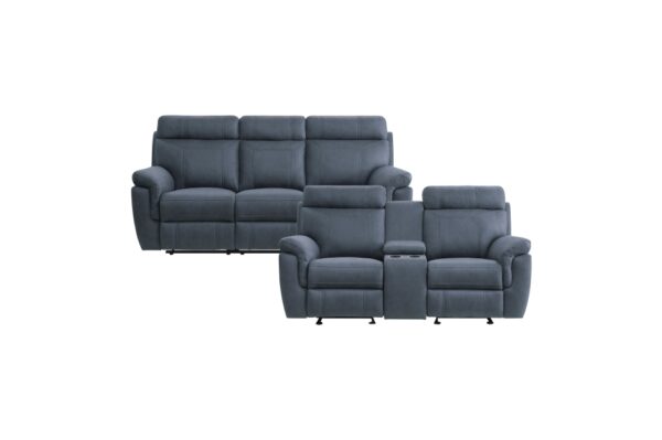 9301BUE Seating-Clifton Collection 2pc Set: Sofa, Love