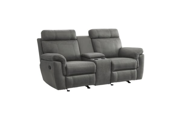 9301GRY Seating-Clifton Collection 2pc Set: Sofa, Love