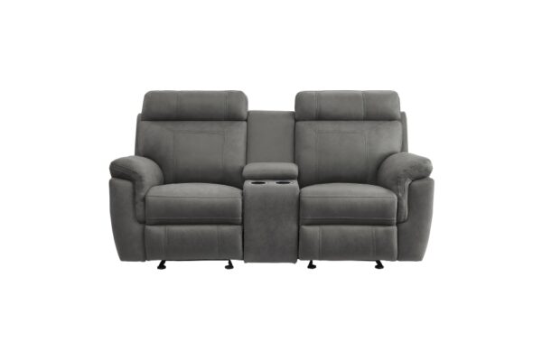 9301GRY Seating-Clifton Collection 2pc Set: Sofa, Love
