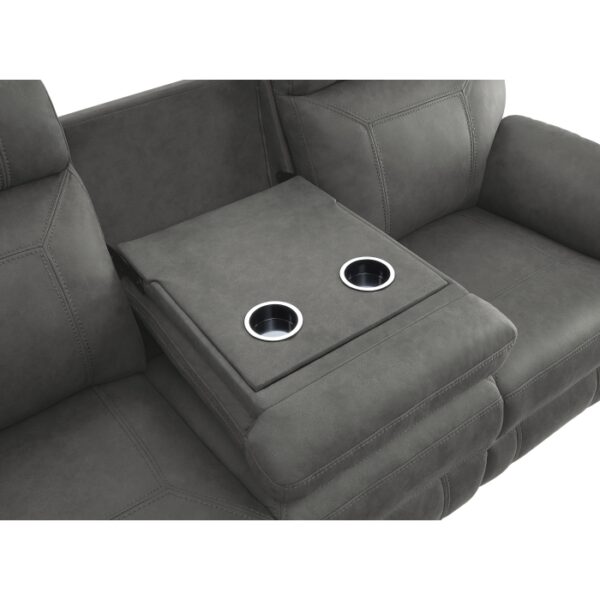 9301GRY-3 Double Reclining Sofa with C...